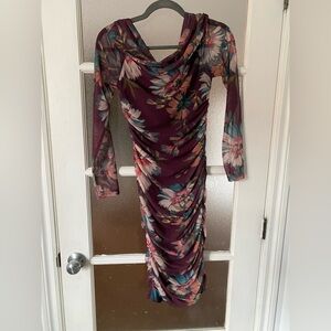 Suzy Shier Floral Long Sleeve wedding guest Dress